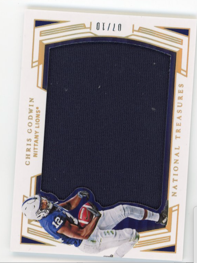 2020 Panini National Treasures Chris Godwin #45 - #/10 Jumbo Patch Nittany Lions