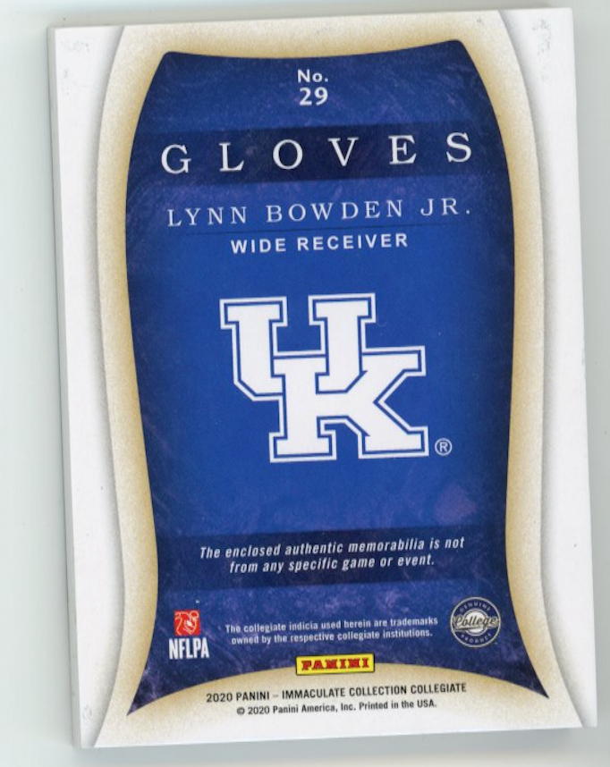 2020 Panini Immaculate Lynn Bowden Jr #29 - #/80 Gloves Wildacats