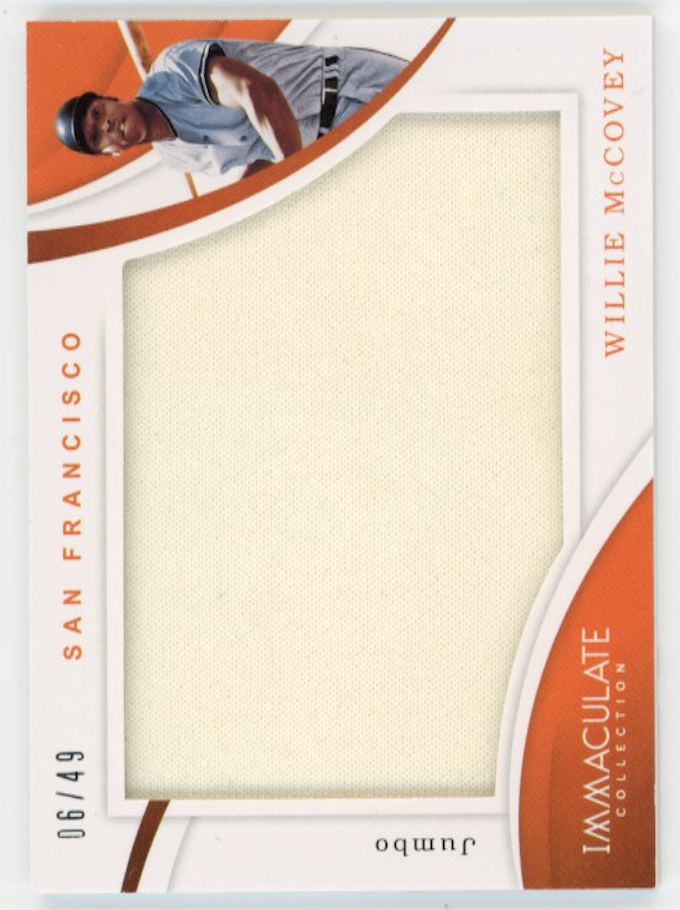 2020 Panini Immaculate WIllie McCovey #J-WM - #/49 Jumbo Patch Giants