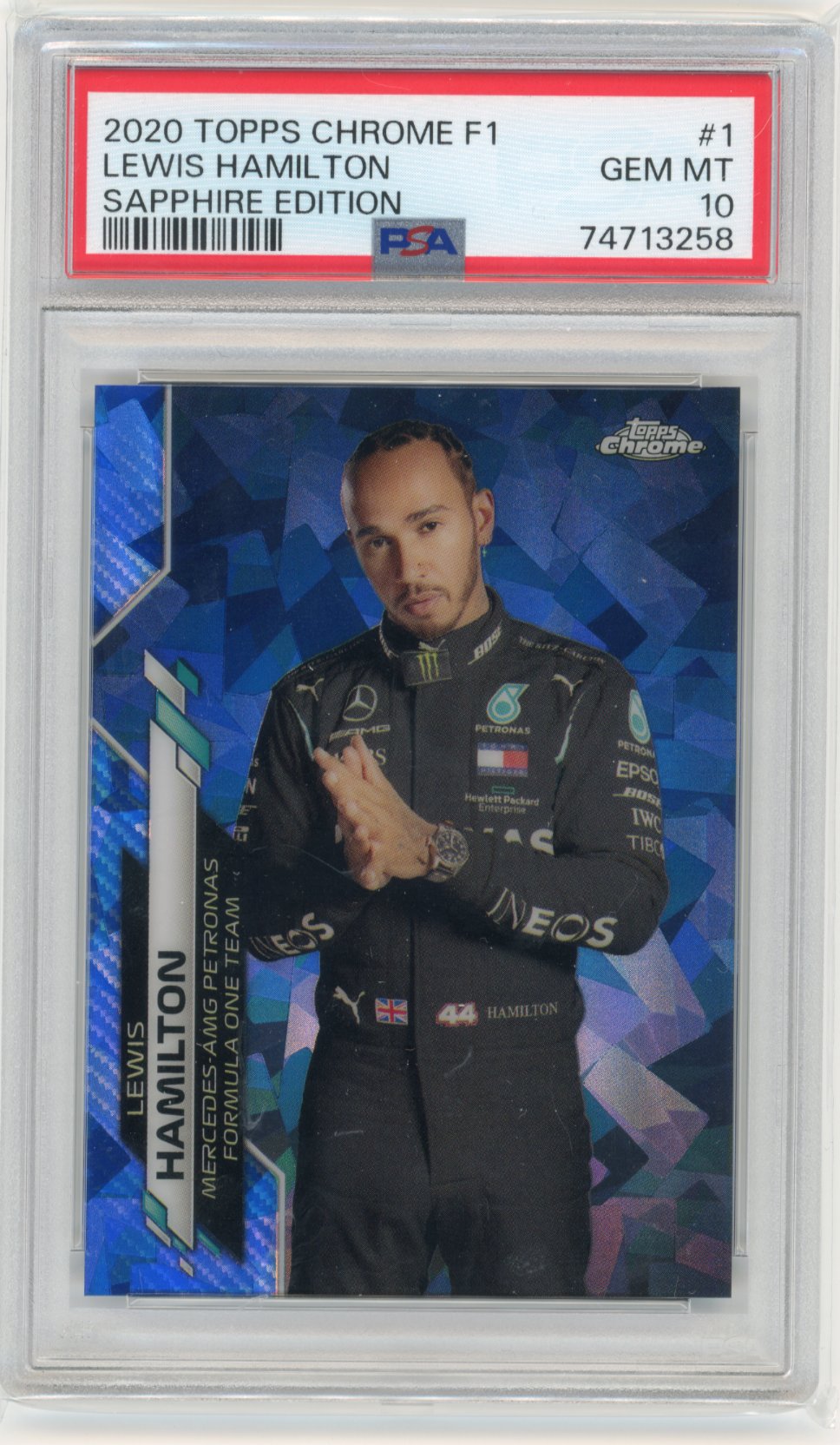 2020 Topps Chrome Sapphire F1 Lewis Hamilton #1 - PSA 10