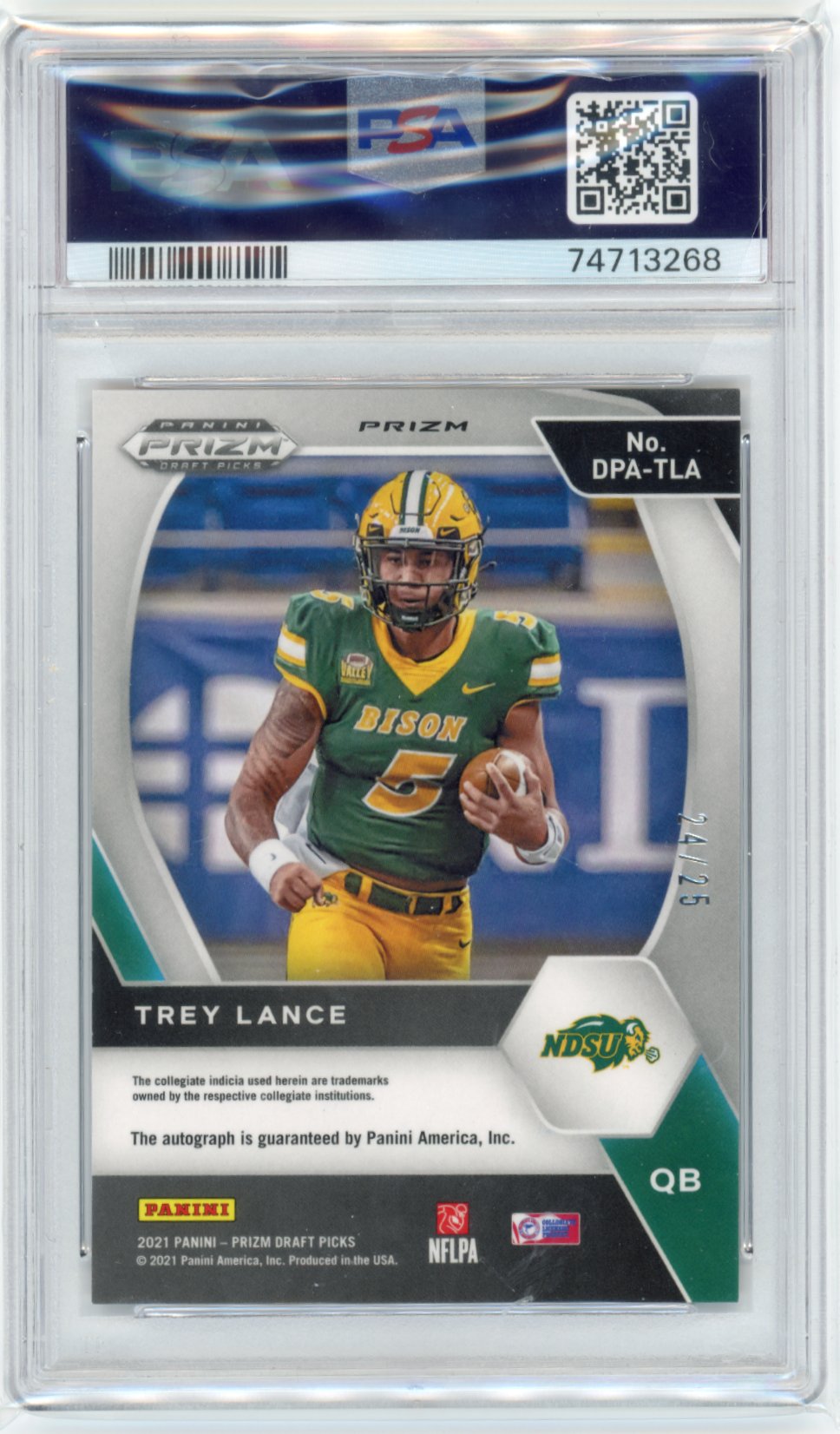 2021 Panini Prizm Draft Picks Trey Lance #DPA-TLA - Autograph Red Disco #/25 49ers