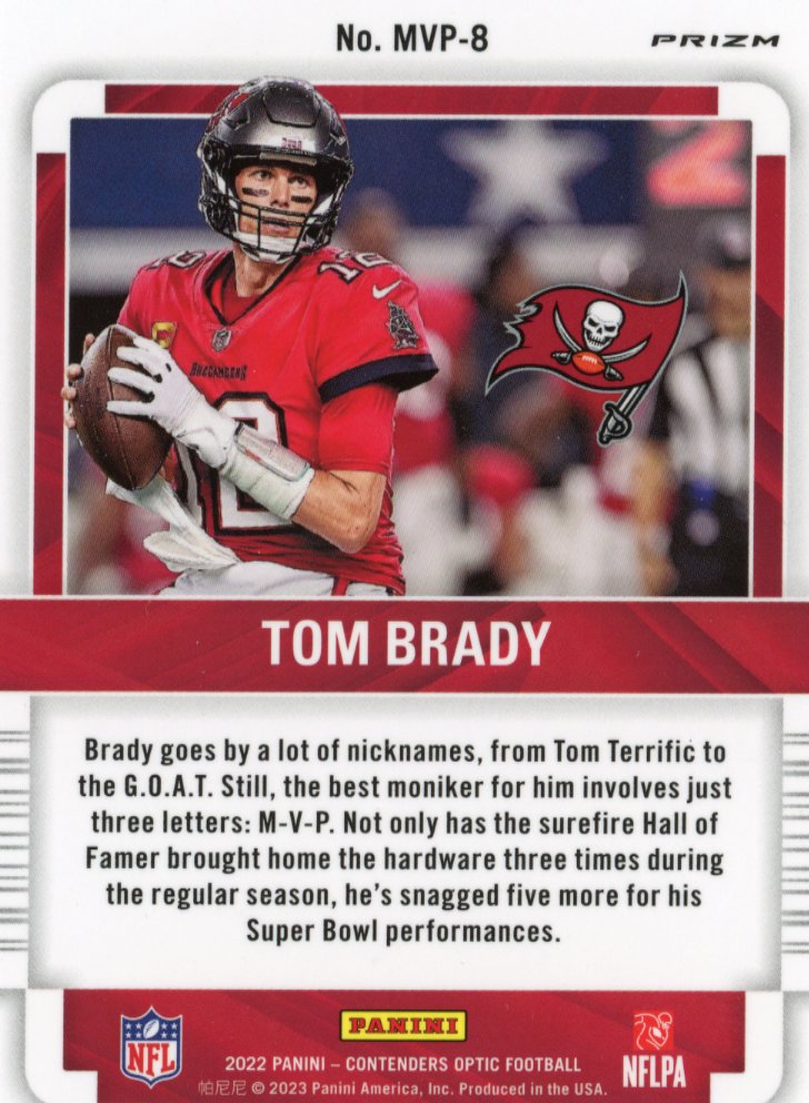 2022 Panini Contenders Optic Tom Brady MVP Contenders #MVP-8