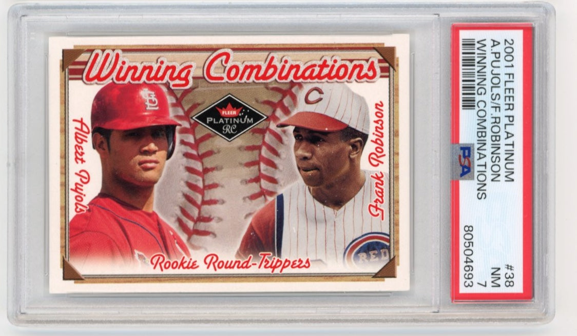 2001 Fleer Platinum Albert Pujols & Frank Robinson Winning Combinations #38 - #/1000 PSA 7