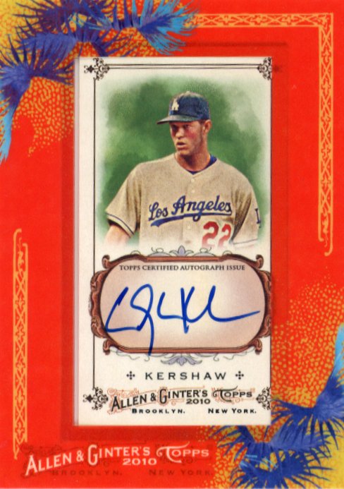 2010 Topps Allen & Ginter Clayton Kershaw #AGA-CK - Autograph Dodgers