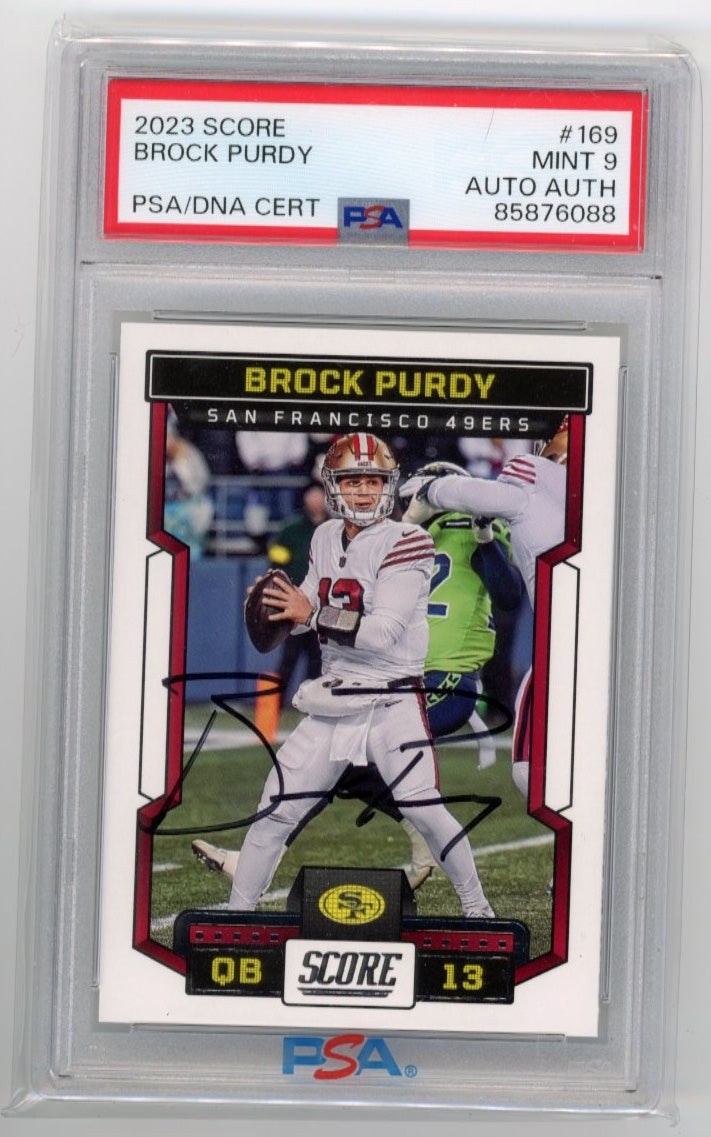 2023 Panini Score Brock Purdy #169 - Autograph PSA 9 49ers