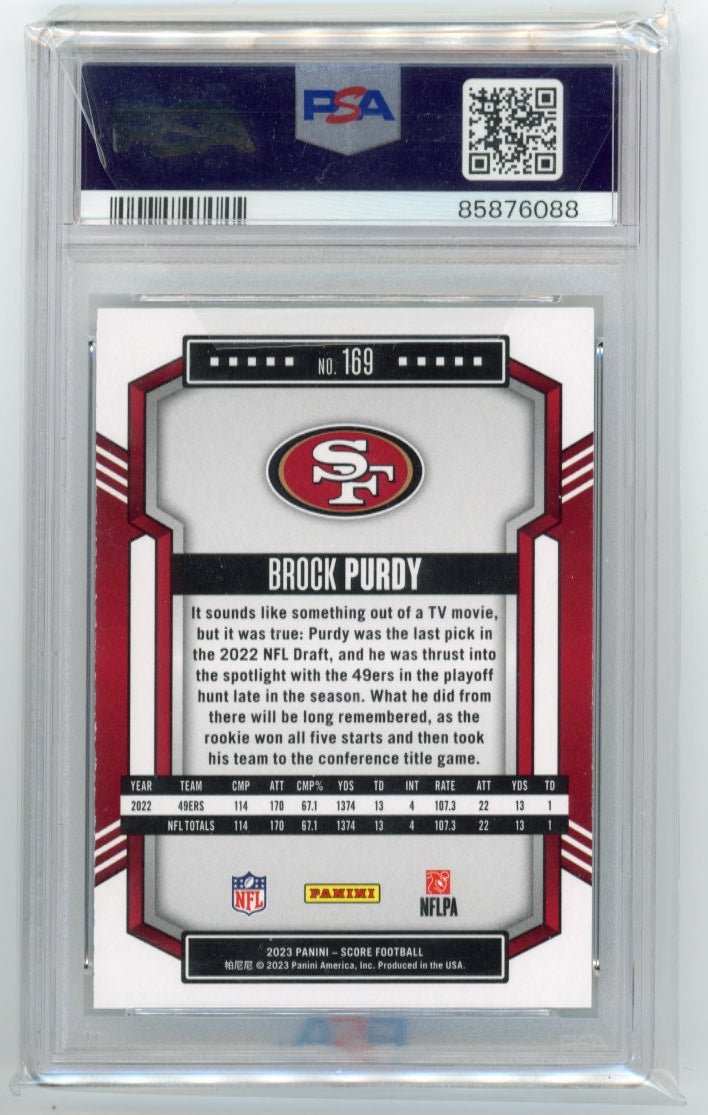 2023 Panini Score Brock Purdy #169 - Autograph PSA 9 49ers