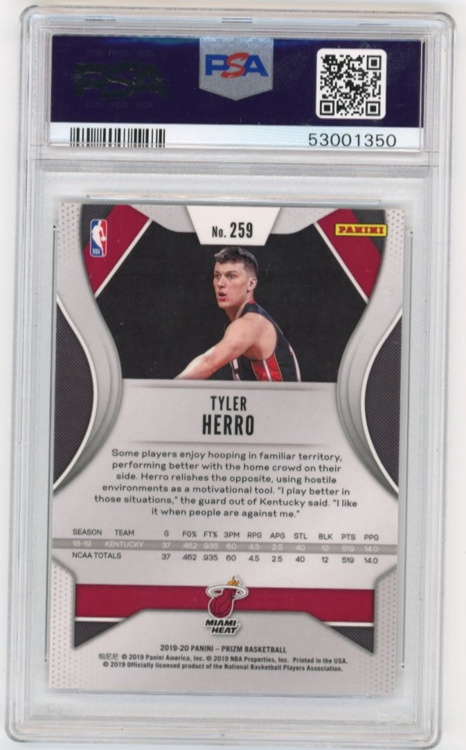 2019 Panini Prizm Tyler Herro RC #259 - PSA 10 Heat