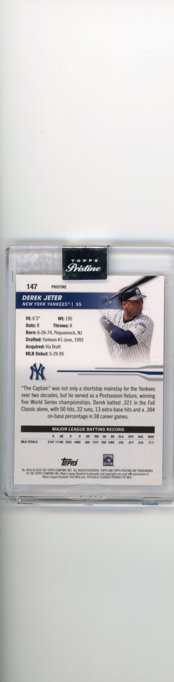 2024 Topps Pristine Derek Jeter #147- Pink #/15 Yankees
