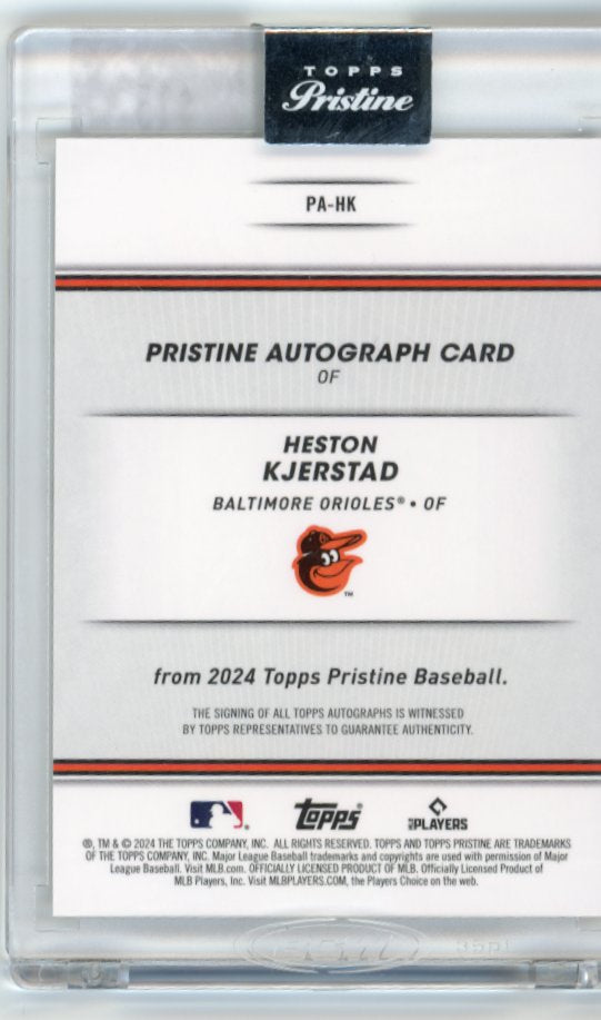 2024 Topps Pristine Heston Kjerstad RC #PA-HK - Autograph Orioles