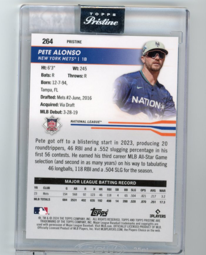 2024 Topps Prestine Pete Alonso #264 - Orange #/25 Mets