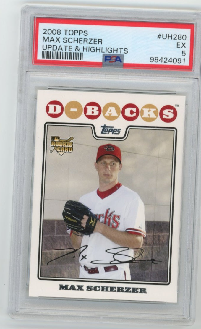 2008 Topps Max Scherzer RC #UH280 - PSA 5 Diamondbacks