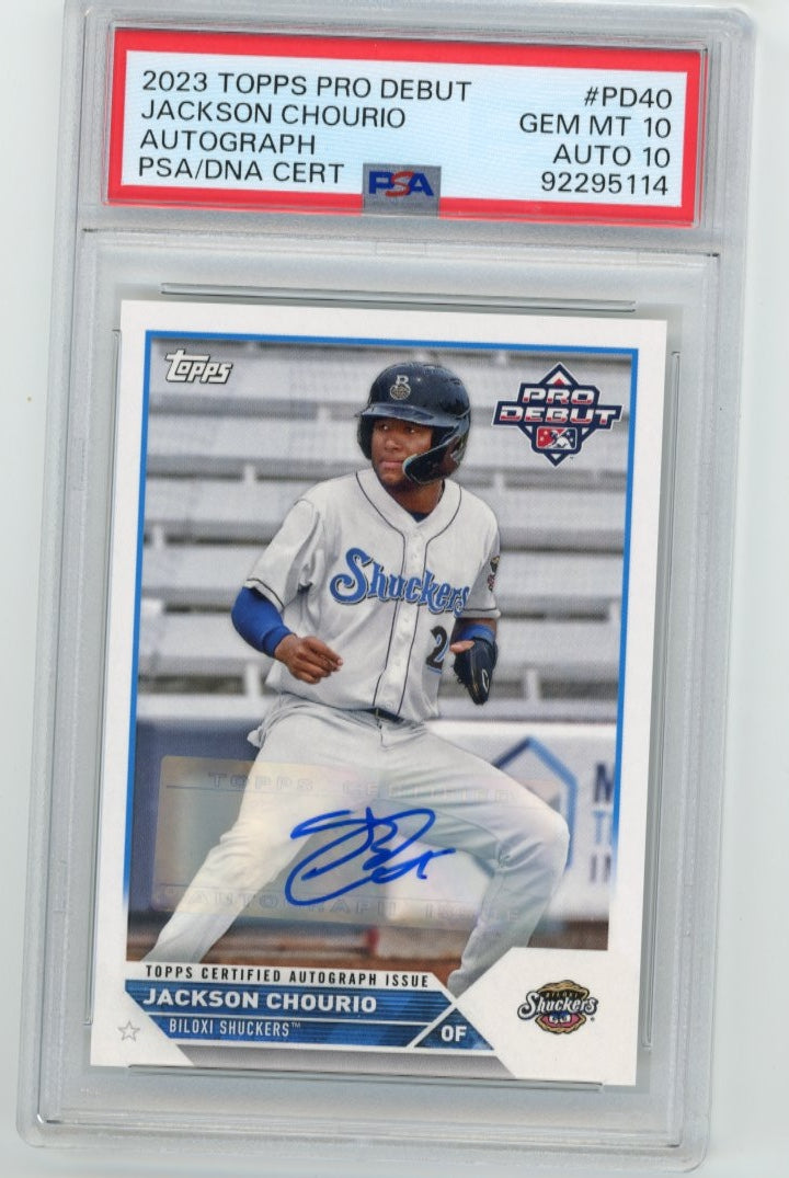 2023 Topps Pro Debut Jackson Chourio #PD-40 - Autograph PSA 10 Brewers