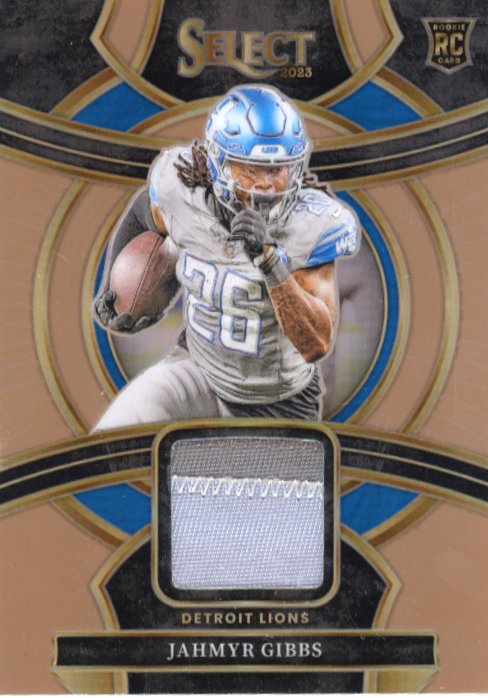 2023 Panini Select Jahmyr Gibbs Rookie RC #RSW-JGI - Patch #/49 Lions