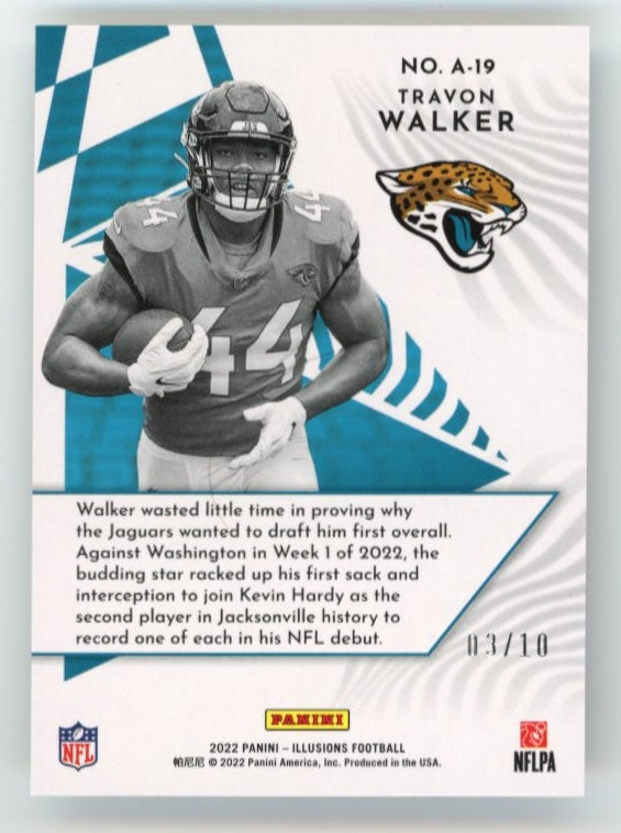 2022 Panini Illusions Travon Walker Amazing Rookie RC #A-19 - #/10 Jaguars