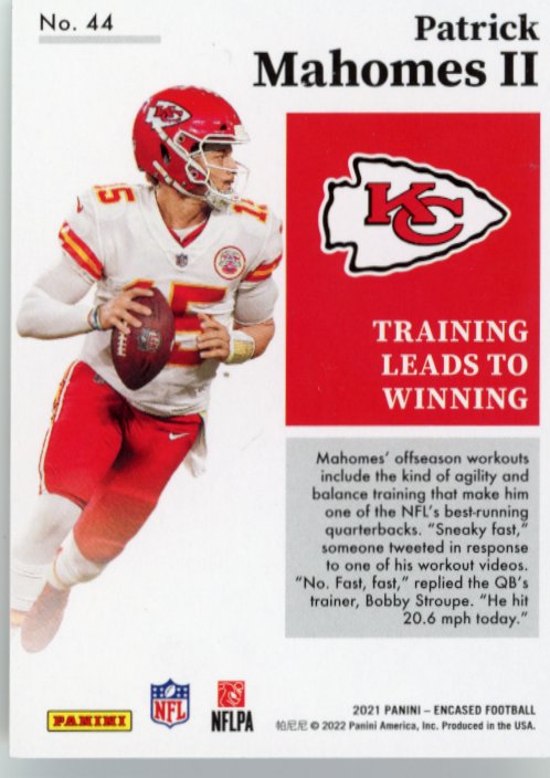 2021 Panini Encased Patrick Mahomes II Red #44 - #/15 Chiefs