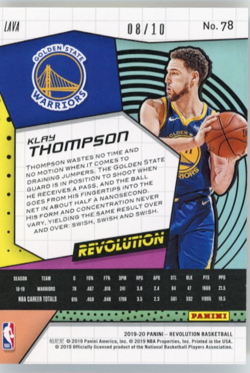 2019 Panini Revolution Klay Thompson #78 - #/10 Warriors