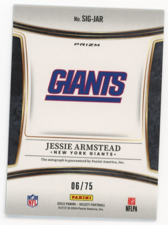 2023 Panini Select Jessie Armstead #SIG-JAR - Autograph Red #/75 Giants