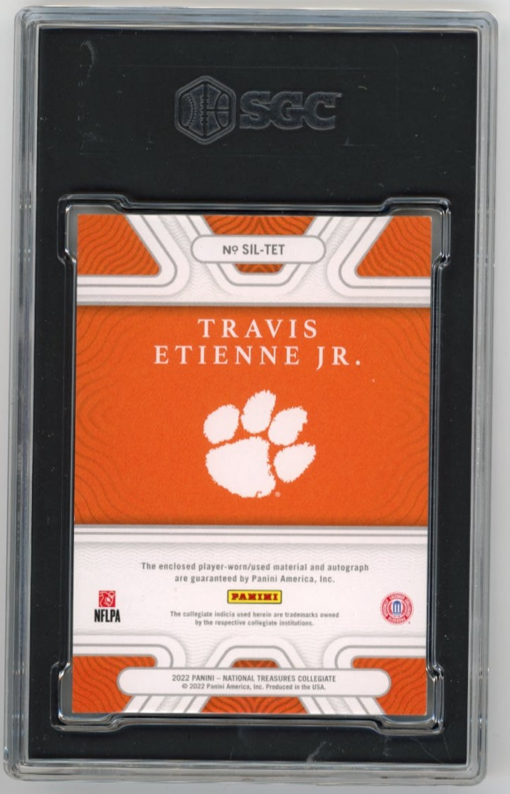 2022 Panini National Treasures Travis Etienne Jr. #SIL-TET - Autograph Relic #/39 SGC 9.5 AUTO 10 Clemson