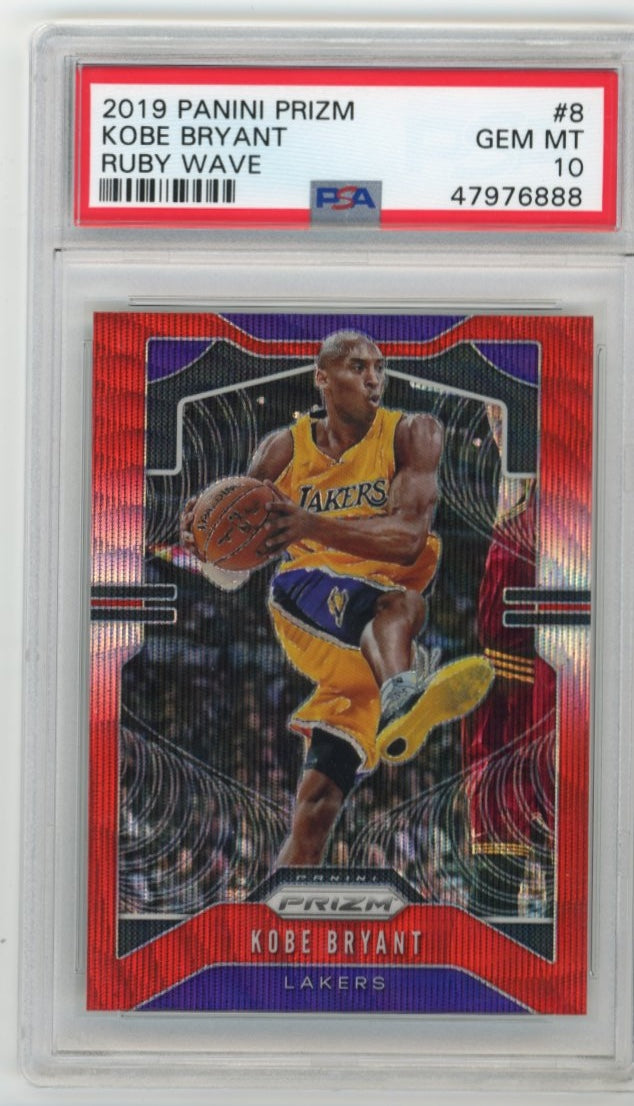 2019/20 Panini Prizm Kobe Bryant #8 - Ruby Wave PSA 10 Lakers