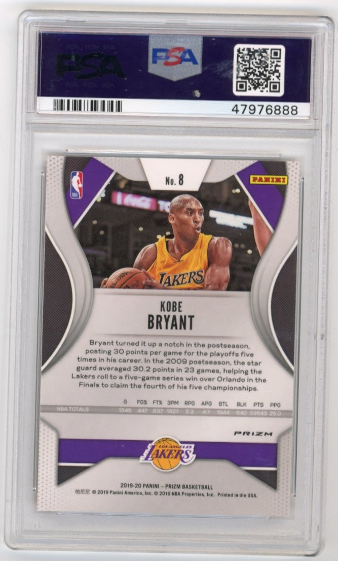2019/20 Panini Prizm Kobe Bryant #8 - Ruby Wave PSA 10 Lakers