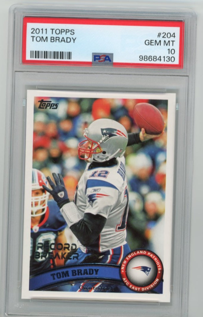 2011 Topps Tom Brady Record Breaker #204 - PSA 10 Patriots