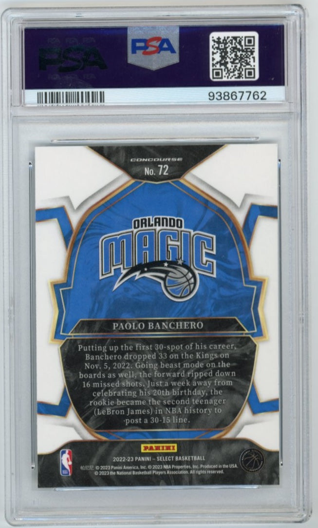 2022/23 Panini Select Paolo Banchero RC #72 - Blue PSA 10 Magic