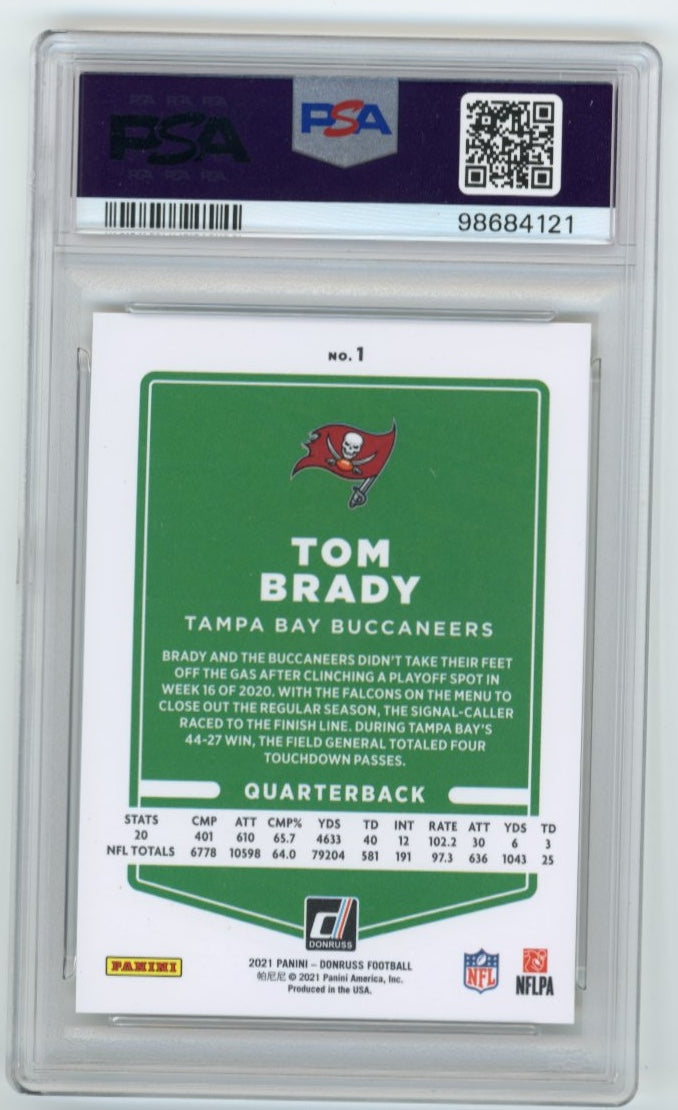 2021 Panini Donruss Tom Brady Press Proof #1 - Gold PSA 10 Buccaneers