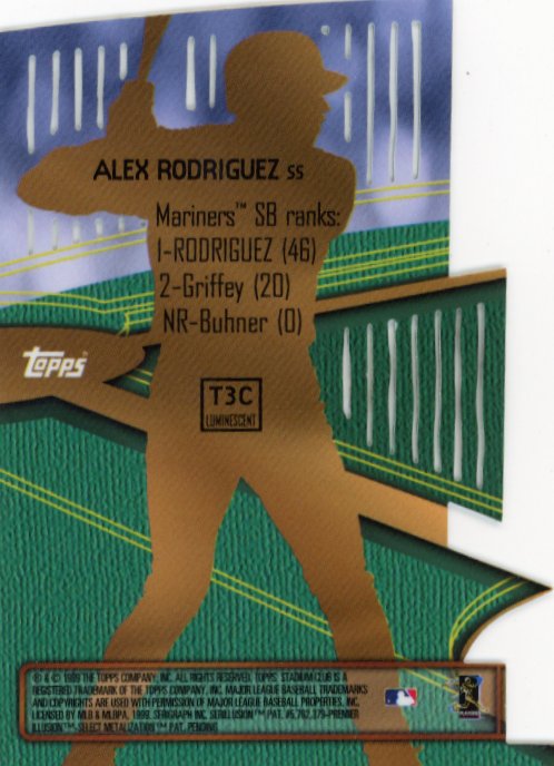 1999 Topps Stadium Club Triumvirate Alex Rodriguez #T3C - Luminescent Mariners