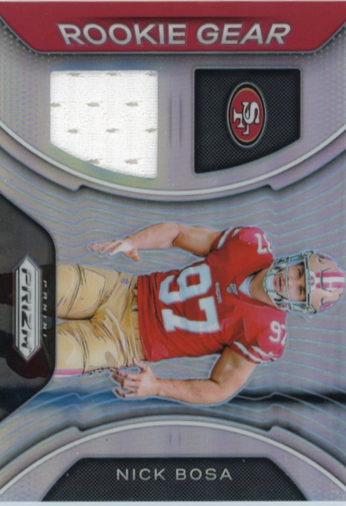2019 Panini Prizm Nick Bosa Rookie Gear #RG-NB - Relic Silver 49ers