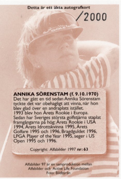 1997 Alfa Annika Sorenstam - #/2000