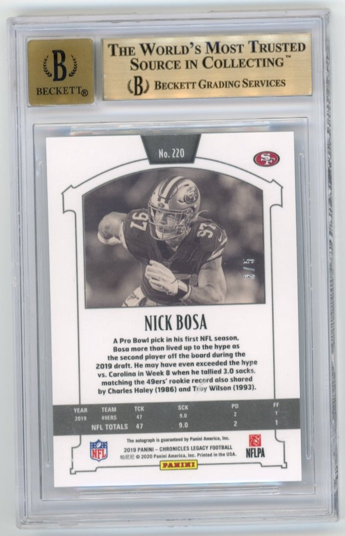 2019 Panini Legacy Nick Bosa RC #/5 Blue Auto 49ers BGS 9.5