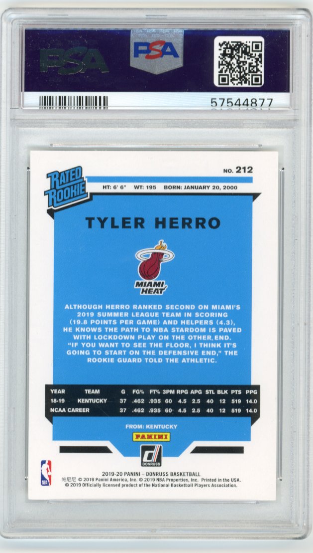 2019 Panini Donruss Tyler Herro #212 - Heat PSA 9