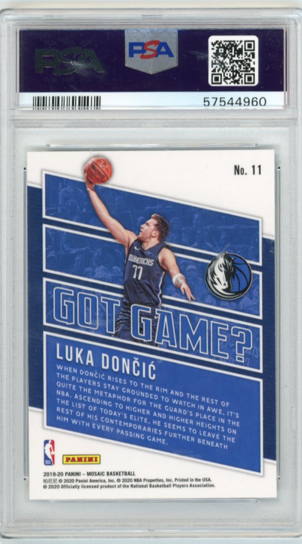 2019 Panini Mosaic Luka Doncic #11 - Got Game? Mavericks PSA 9