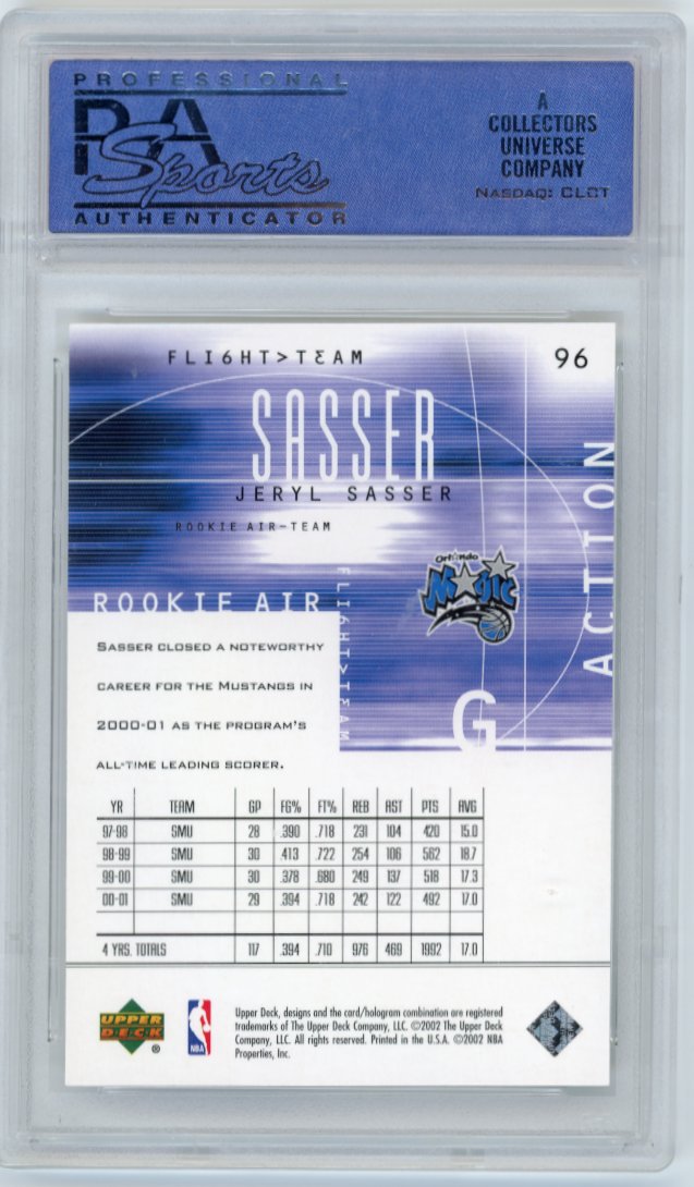 2001 Upper Deck Flight Team Jeryl Sasser RC #96 - #/500 Rookie Air Magic PSA 10