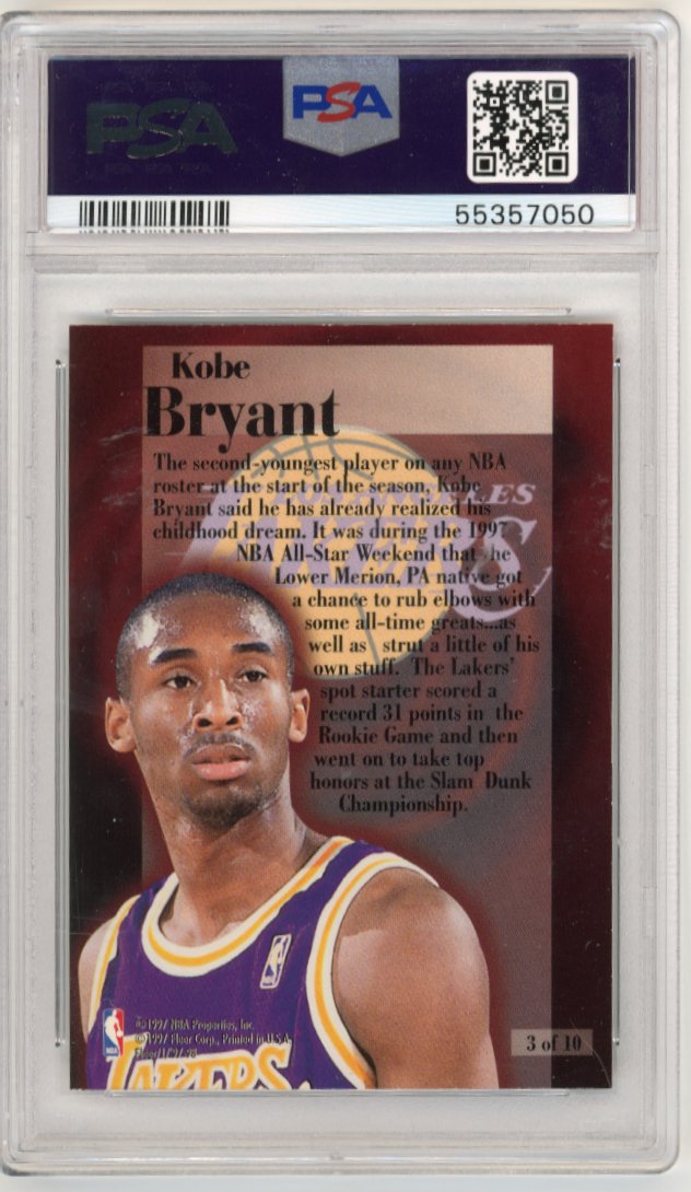 1997 Fleer Kobe Bryant RC #3 - Rookie Rewind Lakers PSA 8