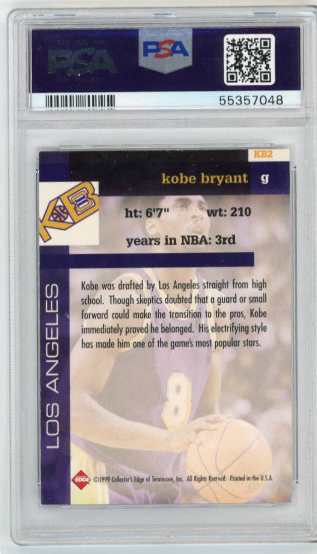 1999 Collector's Edge Kobe Bryant #KB2 - KB8 Lakers PSA 8