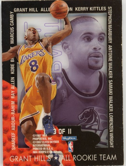 1997 Skybox NBA Hoops Kobe Bryant Grant Hill's All Rookie Team #3 - Lakers