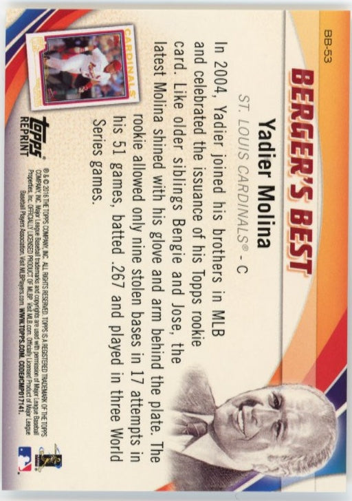 2016 Topps Yadier Molina First Year #BB-53 - Cardinals