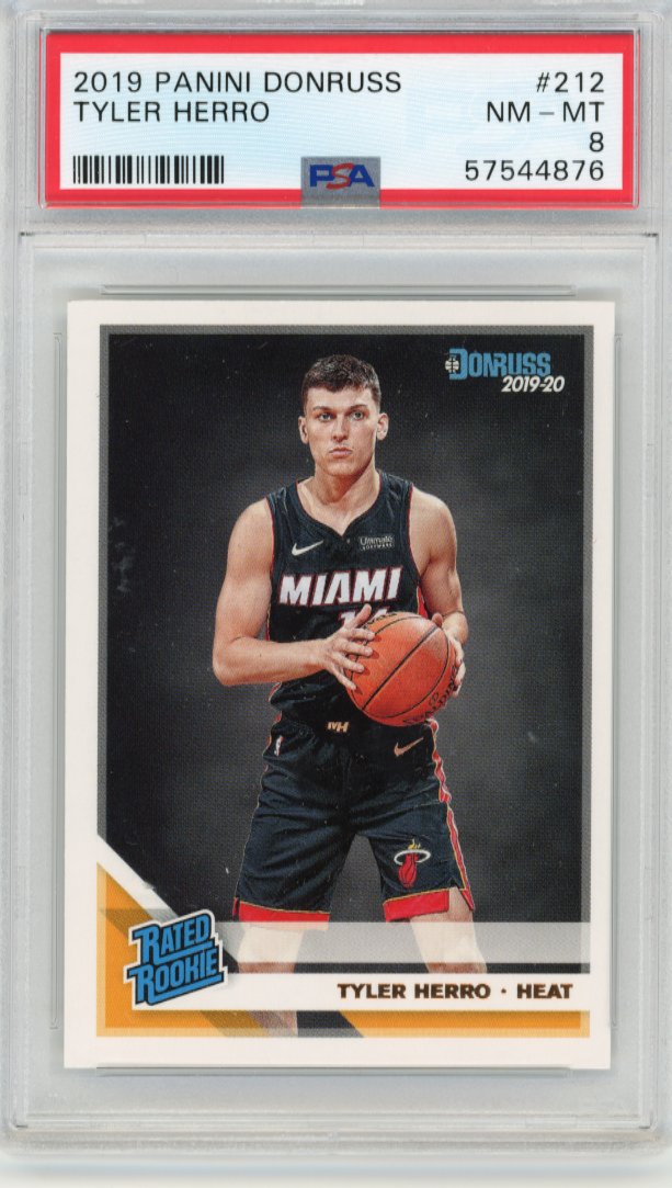 2019 Panini Donruss Tyler Herro RC #212 - Heat PSA 8