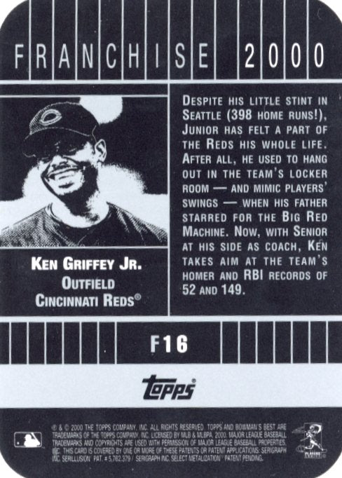 2000 Topps Ken Griffey Jr. Franchise 2000 #F16 - Reds