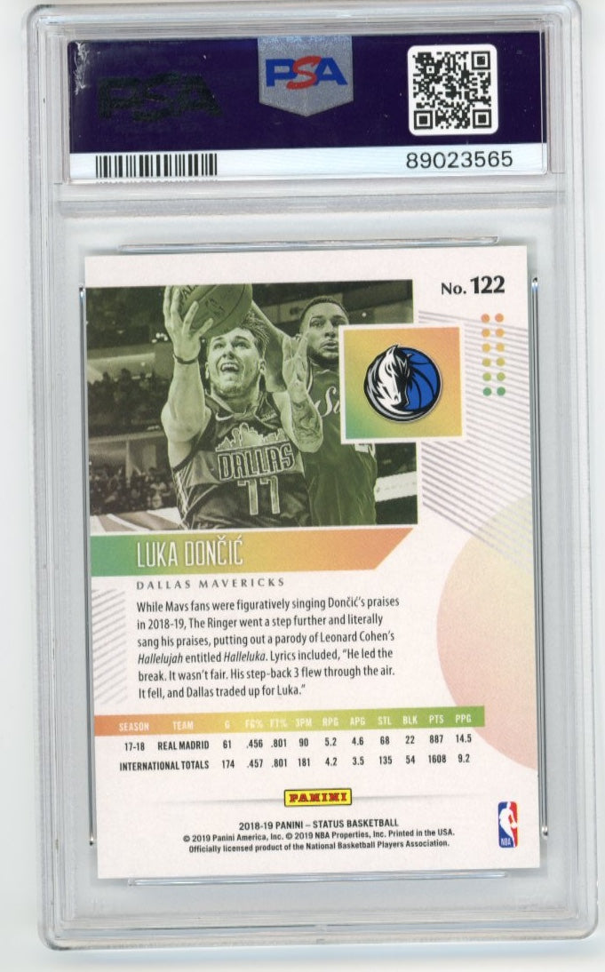 2018 Panini Status Luka Doncic RC #122 - Mavericks PSA 10