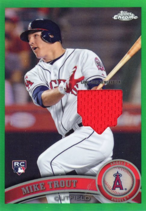 2020 Topps Chrome Mike Trout Retro Rookie #RRCR-MTR - Relic Green #/99 Angels