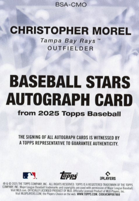 2025 Topps Christopher Morel #BSA-CMO - Auto Rays