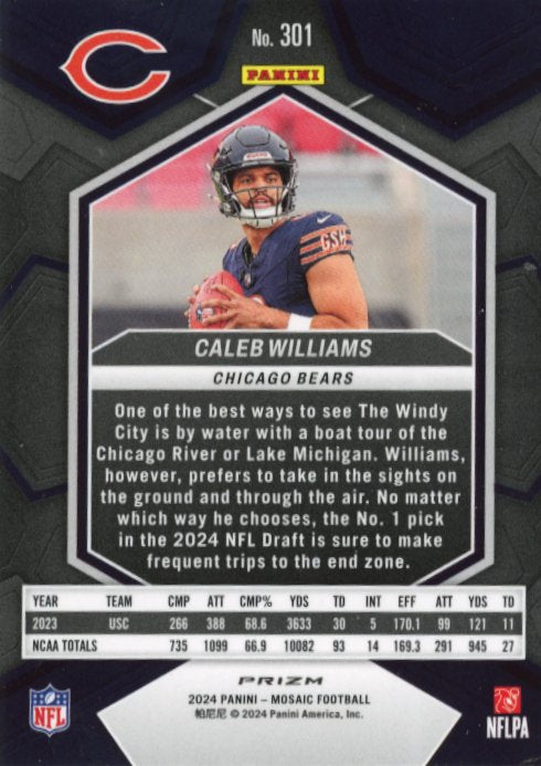 2024 Panini Mosaic Caleb Williams RC Rookie #301 - White Bears