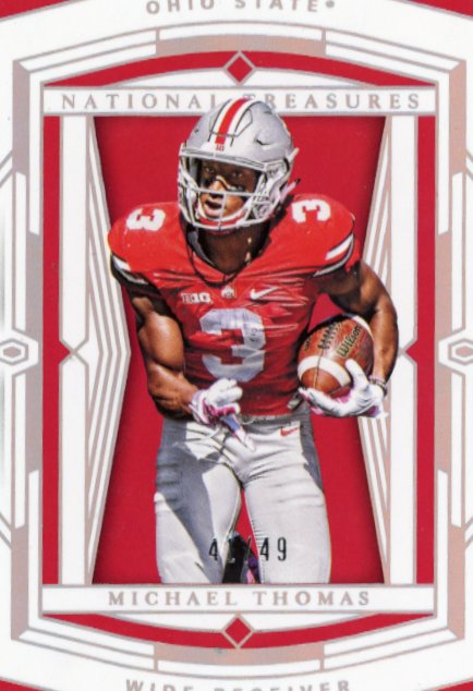 2020 Panini National Treasures Michael Thomas RC #33 - #/49 Buckeyes