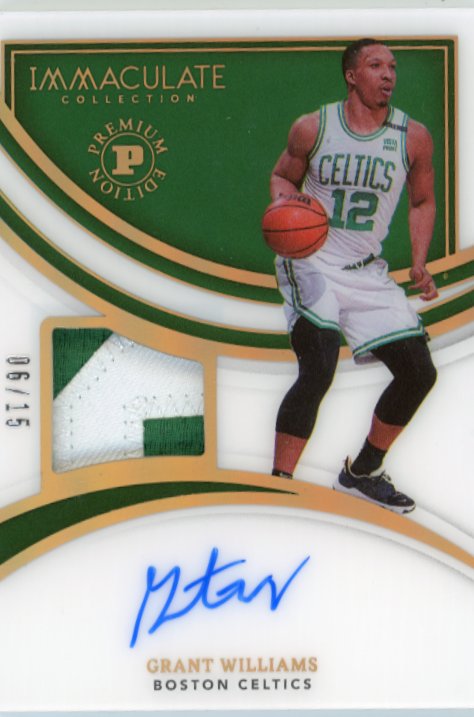 2021-22 Panini Immaculate Grant Williams #PA-GWR - #/15 Patch Auto Celtics