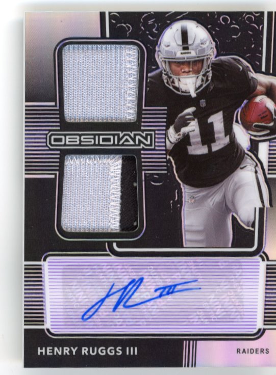 2020 Panini Obsidian Henry Ruggs III #RJI-5 - #/40 Dual Patch Auto Raiders