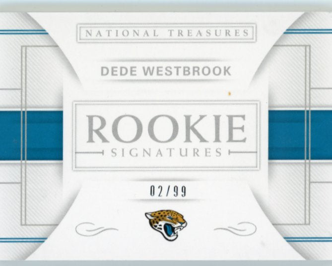 2017 Panini National Treasures Dede Westbrook RC Booklet #RJB-DWT - #/99 Jumbo Patch Autograph Jaguars