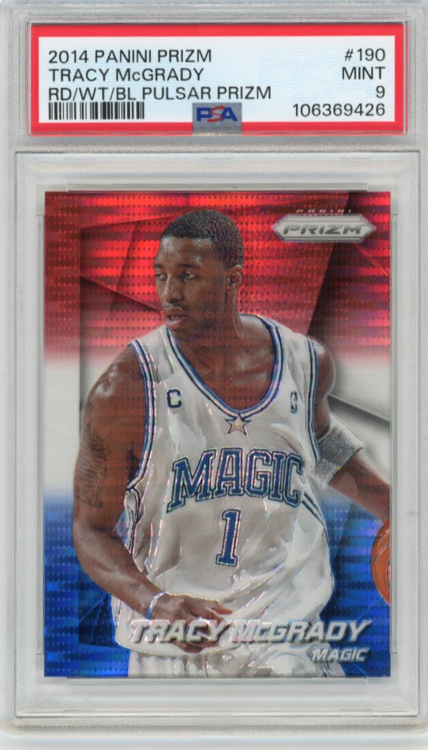 2014/15 Panini Prizm Tracy McGrady #190 - Red White Blue Pulsar PSA 9 Magic