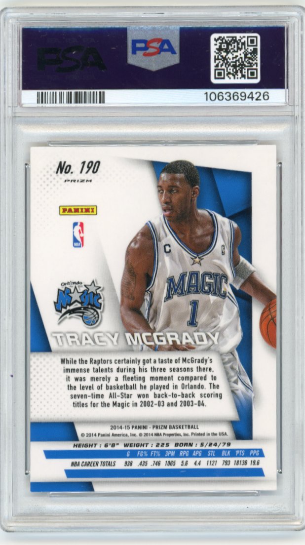 2014/15 Panini Prizm Tracy McGrady #190 - Red White Blue Pulsar PSA 9 Magic
